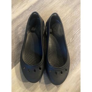 Crocs Kadee Ballet Flats Shoes Women's Sz 9 Black Rubber Slingback Slip On
